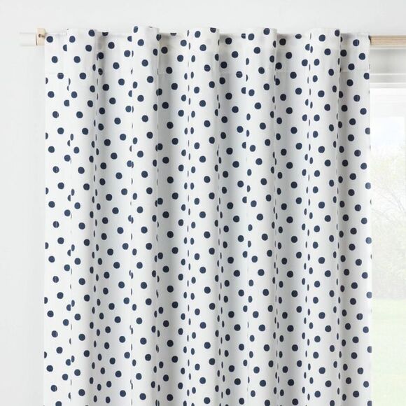 Pillowfort - 95" Blackout Dot Kids' Curtain Panel Navy - Pillow Navy - Picture 1 of 4